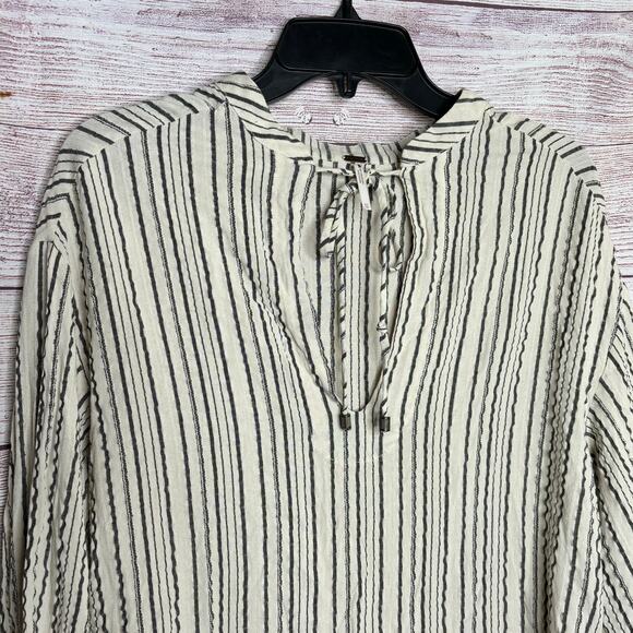 Free People Ivory Rhythm of the Night Striped Long Sleeve Top Size XS - Picture 11 of 11